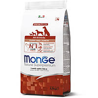 Monge Dog All Breeds Puppy & Junior сухий корм для цуценят всіх порід ягня з рисом, 2.5КГ