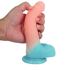 Світний кольоровий фалоїмітатор на присоску Mr Gentle, фото 3