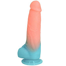 Світний кольоровий фалоїмітатор на присоску Mr Muscle, фото 4