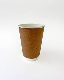 Стакан паперовий Крафт (двошаровий) 340 мл/25 шт