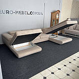 Новий розкладний диван п-подібної форми в тканині купити, фото 7