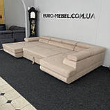 Новий розкладний диван п-подібної форми в тканині купити, фото 6