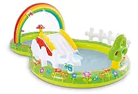Детский игровой комплекс "Мой сад" бассейн Intex 57154 с фонтаном, надувными игрушками и горкой 290*180*10см