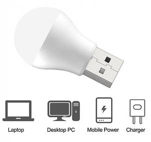 Лампочка XO Y1 LED USB біла White Light, фото 2