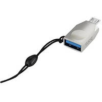Адаптер Hoco UA10 OTG USB to MicroUSB Silver (Код товару:28641)