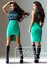 Літня сукня по коліно з мікродайвінгу розмір норма, фото 3