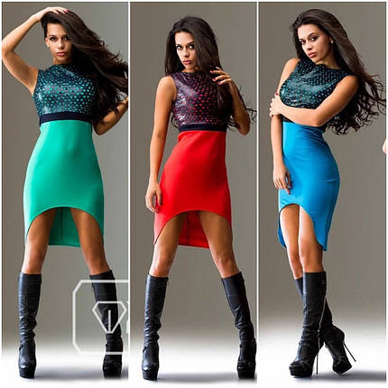 Літня сукня по коліно з мікродайвінгу розмір норма, фото 1