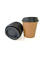 Кришка на двошаровий стакан 420мл d=90мм (100шт) чорна, фото 3