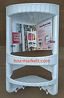 Полиця у ванну кутова пластикова біла 28 х 17.5 х 45 см