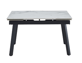 ТМ-88-1 стіл розкладний 120/180 глянцева кераміка вайт клауд + чорний TM Vetro Mebel, фото 3