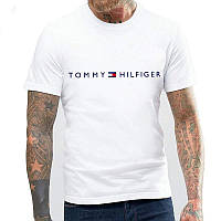 Модная мужская футболка Tommy Hiliger хлопок, белая, черная, размер S, M, L, XL, XXL L