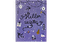Блокнот "Christmas: Hello Winter" А5, пластиковая обложка, спираль, 60 л., клетка
