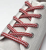 Шнурки для взуття круглі 100см (5мм) Червоно-білий