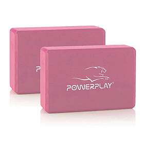 Блок для йоги 2  шт (пара) PowerPlay 4006 Yoga Brick EVA Рожеві