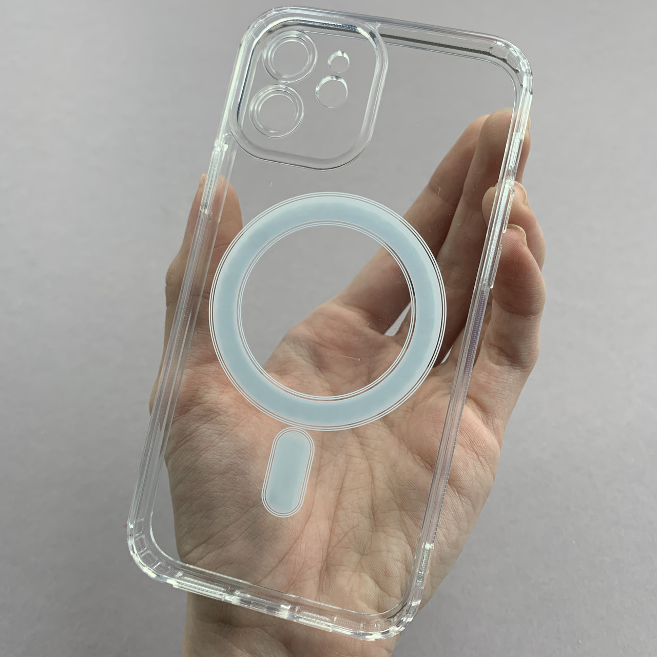 Чохол для Apple iPhone 12 чохол із MagSafe із захистом камери на телефон айфон 12 прозорий n3h