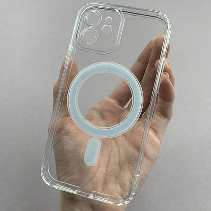 Чохол для Apple iPhone 12 чохол із MagSafe із захистом камери на телефон айфон 12 прозорий n3h, фото 1