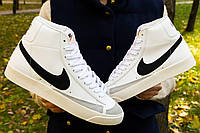 Мужские / женские кроссовки Nike Blazer Mid '77 Vintage, белые кожаные кроссовки найк блейзер мид винтаж