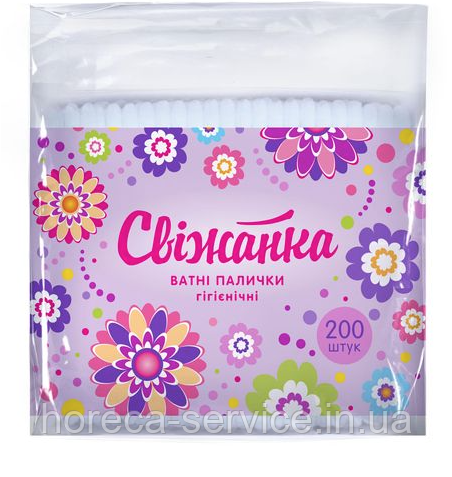 Ватні палички Свіжанка п/е пакет, 200 шт