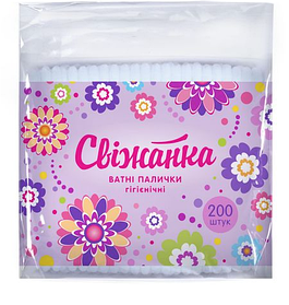 Ватні палички Свіжанка п/е пакет, 200 шт