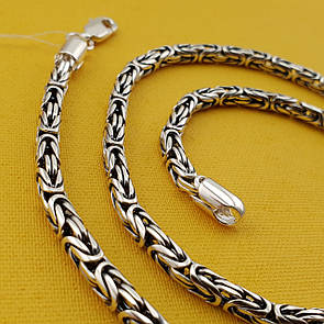 Масивна срібна цепочка чоловічий товста Лисячий хвіст. Ланцюжок фокс срібло 925 проби, довжина 55 см