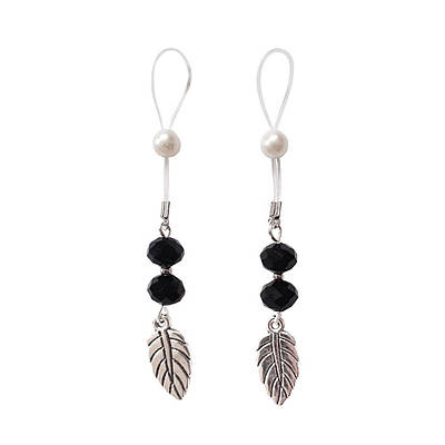 Інтимні прикраси для сосків з листком Nipple Jewelry Leaf Колір Чорний Talla