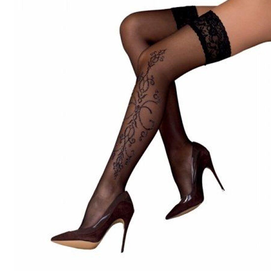 Чорні панчохи з ефектом тату Pasion ST111 nero 1/2 20 den Talla, фото 1