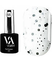 База для гель-лаку Valeri Base 66 Dots Біла з чорними пластівцями 6 ml