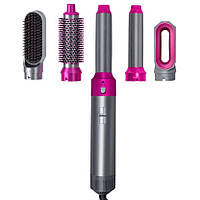 Мультистайлер для волос RIAS Hot Air Styler 5в1 с феном 1000W Grey/Pink (3_02764)