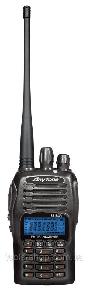 Портативна радіостанція AnyTone AT-3318UV чорна 400-520 МГц, фото 1