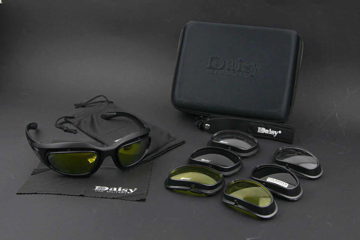 Чоловічі тактичні окуляри daisy usa military зі змінними лінзами (арт.D-1) чорна оправа, фото 1