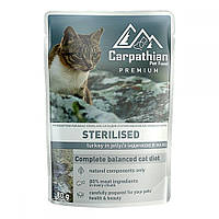 Влажный консервированный корм для стерилизованных кошек Индейка в желе 80 г Carpathian Pet Food Sterilised