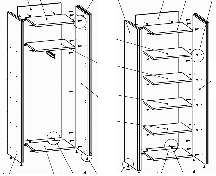 Офисный шкаф гардероб Идеал I5.11.25 четырехдверный ширина 2512 мм (MConcept-ТМ) - фото 4 - id-p629748676