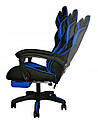 Ігрове крісло для геймерів Malatec 124 чорно-синє екошкіра, фото 6