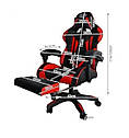 Ігрове крісло для геймерів Malatec 124 чорно-червоне екошкіра, фото 8