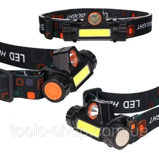 Ліхтар туристичний Baziator налобний 300 High Power, Li-ion, 220 V, 12 V чорний, фото 1