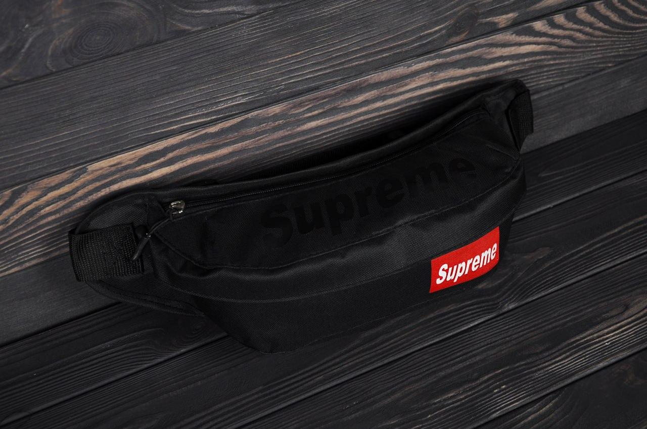 Бананка поясна supreme чоловіча жіноча чорна сумка через плече сумка на пояс супрім