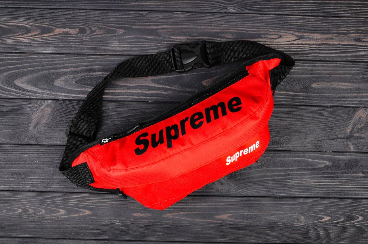 Бананка поясна supreme чоловіча жіноча червона сумка через плече сумка на пояс супрім