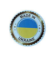 Наклейка "Made in UKRAINE, флаг" /d55мм/