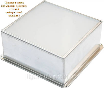 Led світильник Грильято LIGHT CLUB 6Вт з перемикачем 3000К-4500К-6000К ячейка 75х75мм внутрішня 65х65мм LC6Вт-75-З, фото 1