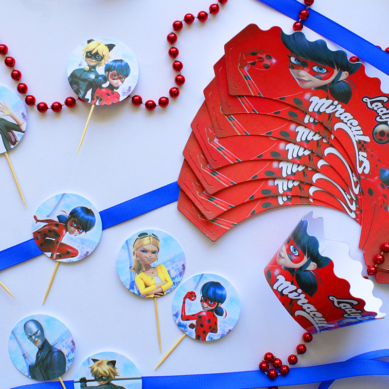 "Супер дівчина" - Топпери+Капкейки (по 8 шт), фото 1