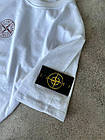 Чоловічий літній костюм Футболка + Шорти Stone Island білий з бордовим Стон Айленд, фото 5