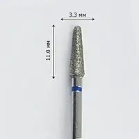 Бор алмазный для прямого наконечника КОНУС ЗАКРУГЛЕННЫЙ 3,3/11,0мм (DFA) средний алмаз (синее кольцо) ML33