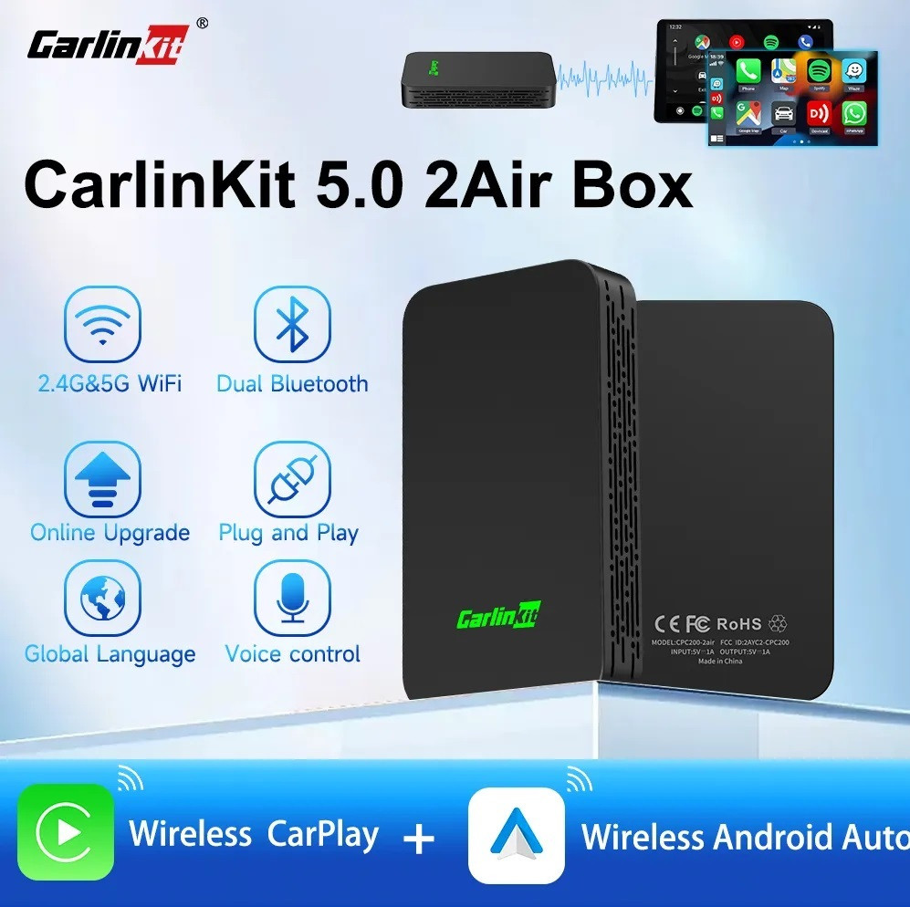 CarlinKit 5.0 2air — адаптер для бездротового Apple CarPlay/Android Auto