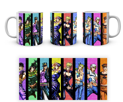 Чашка біла керамічна з принтом Gee! Неймовірні пригоди ДжоДжо JoJo's Bizarre Adventure Головні ABC, фото 1