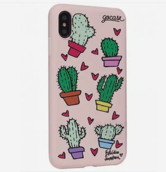 Чохол накладка Bright Style Matte Silicone Case для iPhone Xs Max Cactus 2 Pink, фото 1