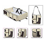 Багатофункціональна сумка ліжко для немовлят з кишенями Переносна люлька трансформер для подорожей, фото 7