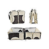 Багатофункціональна сумка ліжко для немовлят з кишенями Переносна люлька трансформер для подорожей, фото 4