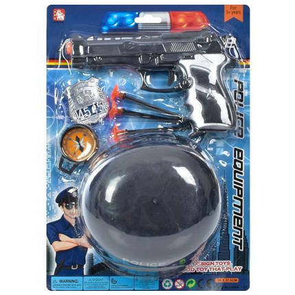 KM32-15 Набір амуніції каска, пістолет, кулі-присоски, значок, на аркуші, 26-37-12 см, фото 1