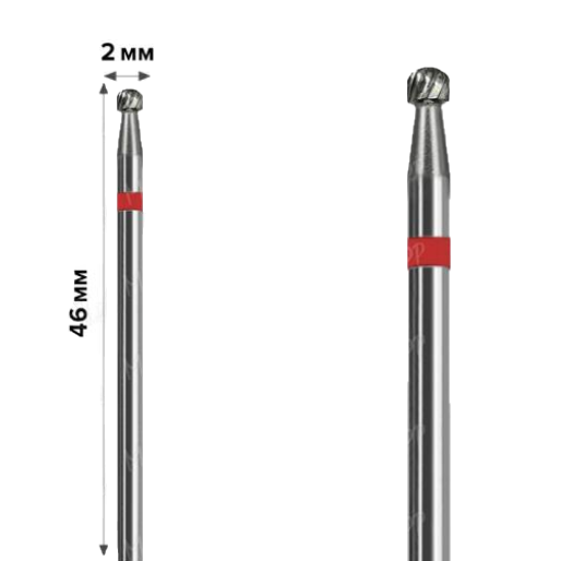 Твердосплавна фреза для зняття гель-лаку mART M-105 Кулька Red 2мм, фото 1