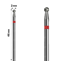 Твердосплавная фреза для снятия гель-лака mART M-105 Шарик Red 2мм